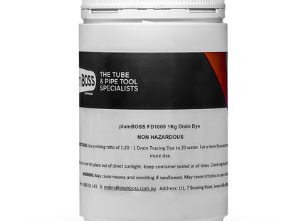 Plumboss Fluorescein Drain Dye 1kg | FD1000