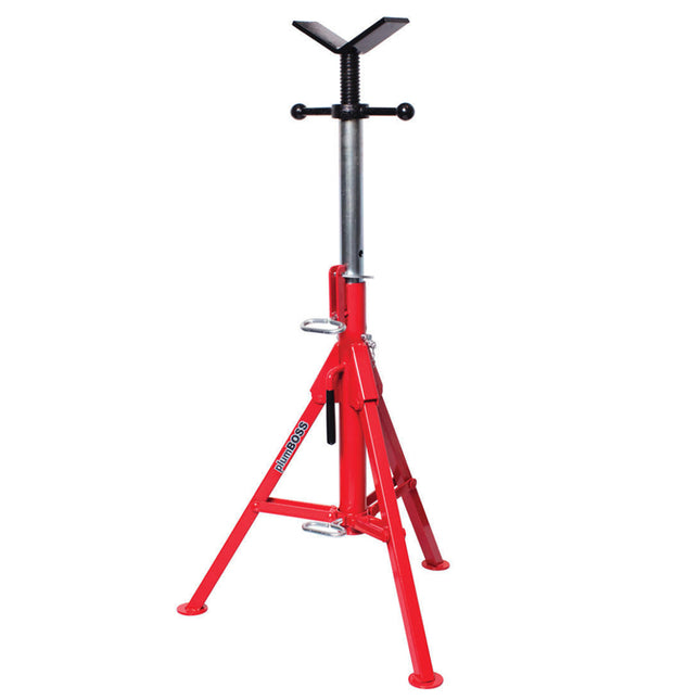Plumboss Folding Leg Pipe Stand V Head Stainless Steel | PS-FLD-VSS