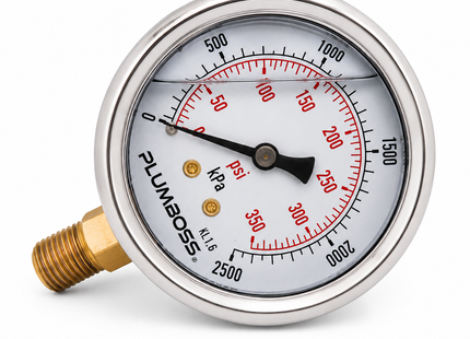 Plumboss Liquid Filled Pressure Gauge 2500kpa | GO2500LF