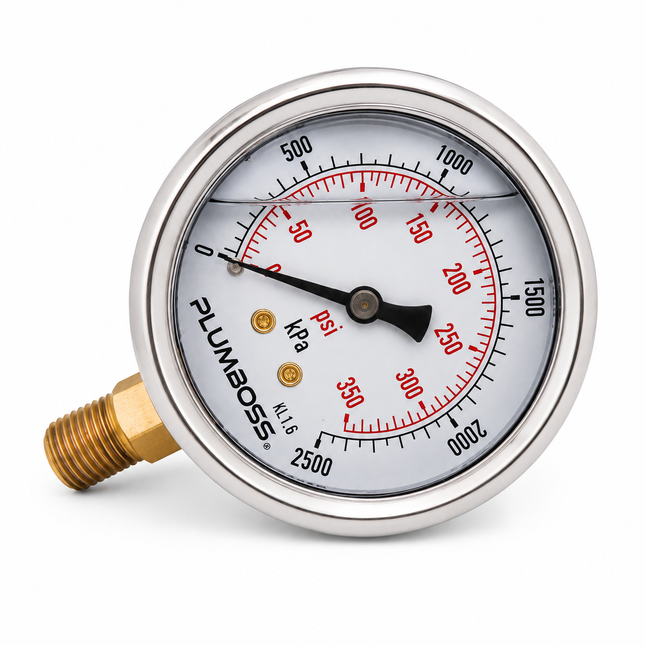 Plumboss Liquid Filled Pressure Gauge 2500kpa | GO2500LF
