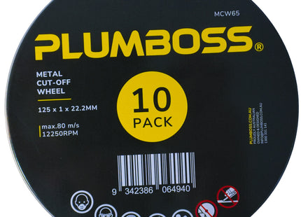 Plumboss Cut-Off Wheel Metal 125 x 1 x 22mm | MCW65