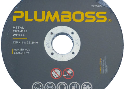 Plumboss Cut-Off Wheel Metal 125 x 1 x 22mm | MCW65