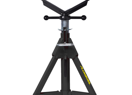 Plumboss Pipe Stand Short Folding Leg - Large V Head | PS-SFLD-LVH
