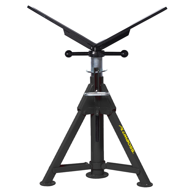 Plumboss Pipe Stand Short Folding Leg - Large V Head | PS-SFLD-LVH