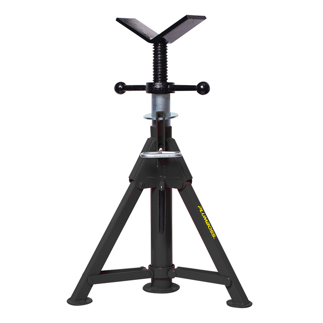 Plumboss Short Folding Leg Pipe Stand - Stainless Steel V Head | PS-SFLD-VSS
