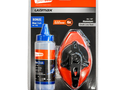 Plumboss Reel and Chalk Set - 100ft and 4oz Blue | 64499