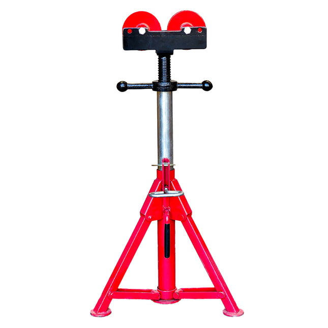 Plumboss Short Folding Leg Pipe Stand Roller Head | PS-SFLD-R