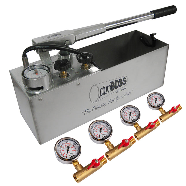 Plumboss Stainless Steel Test Bucket with 4 x RTK02 | SSTP50