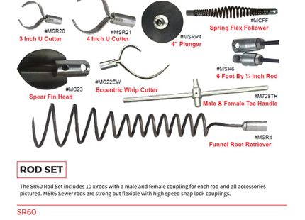 Plumboss Snap-Lock Sewer Rod Set 60ft | SR60