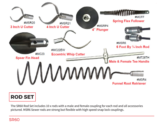 Plumboss Snap-Lock Sewer Rod Set 60ft | SR60