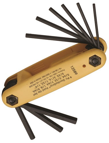Hex Key Fold-Up Set Imperial 9 Piece Bondhus | 12589